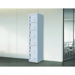 Salvatore Angelotti Grey 6-Door Locker For Office Gym Shed School Home Storage - Standard Lock With 2 Keys Furniture