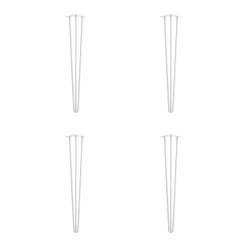 Della Francesca Set Of 4 White Industrial Retro 3-Rod Table Legs 12mm Steel Bench Desk - 41cm