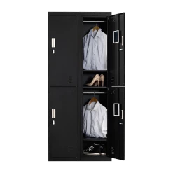 Salvatore Angelotti Black Four-Door Office Gym Shed Storage Locker- Padlock-operated