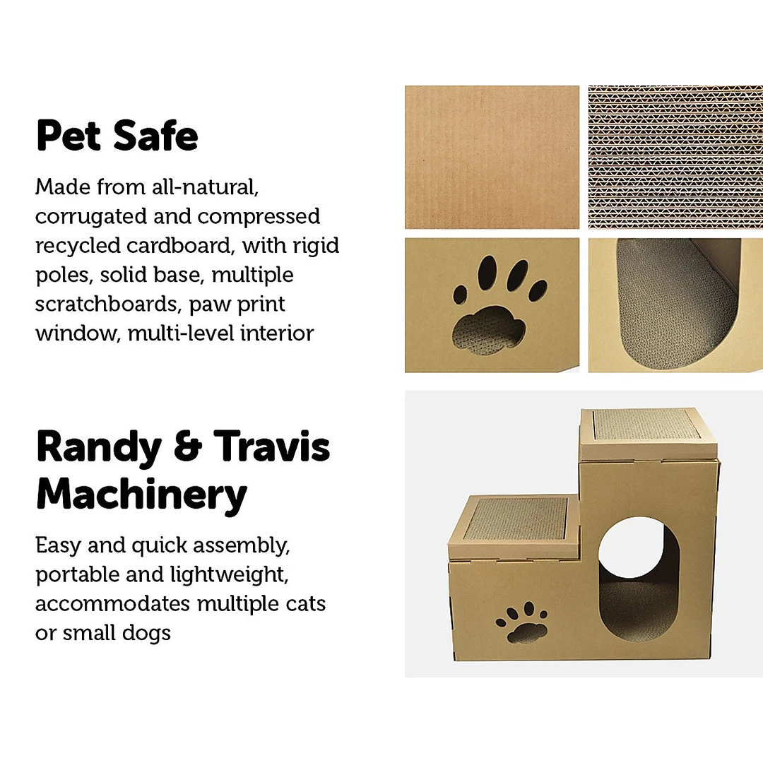 Randy & Travis Machinery Cat Cardboard House Tree Tower Condo Scratcher Pet Post Pad Mat Furniture Home & Lifestyle