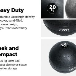 Randy & Travis Machinery 20kg Slam Ball No Bounce Crossfit Fitness MMA Boxing BootCamp Sports & Fitness