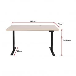 Furniture Palermo Standing Desk Sit Stand Height Adjustable Motorised 160cm Table Dual Motor