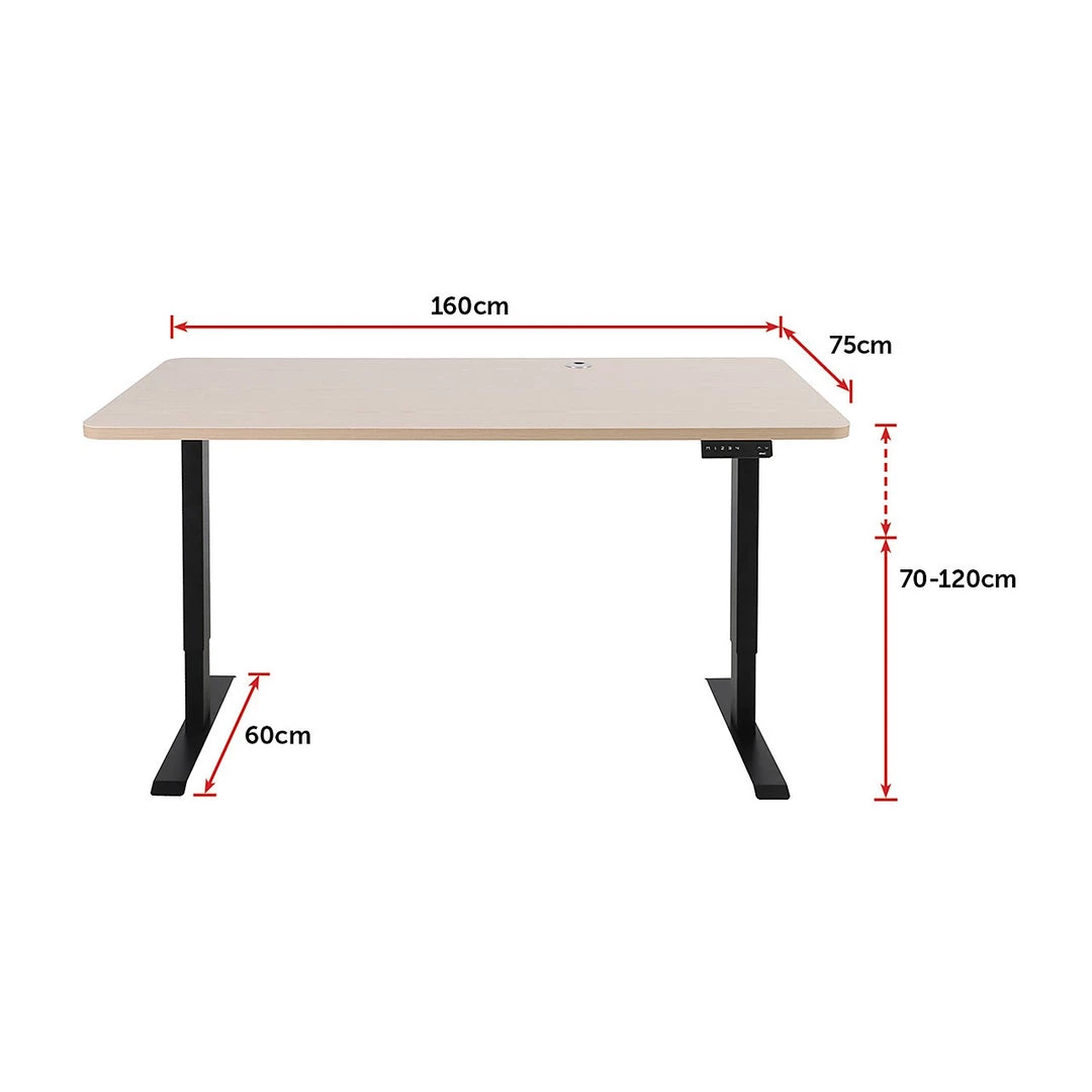 Furniture Palermo Standing Desk Sit Stand Height Adjustable Motorised 160cm Table Dual Motor
