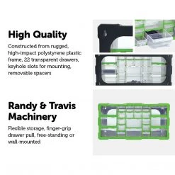 Randy & Travis Machinery 22 Multi Drawer Parts Storage Cabinet Unit Organiser Home Garage Tool Box Furniture