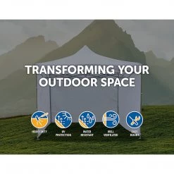 Randy & Travis Machinery 3x3m Popup Gazebo Party Tent Marquee White Outdoor & Leisure