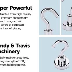 Randy & Travis Machinery Home & Lifestyle 10x Strong Rare Earth N38 Neodymium Magnetic Hanger Holder 10kg Magnet Hooks