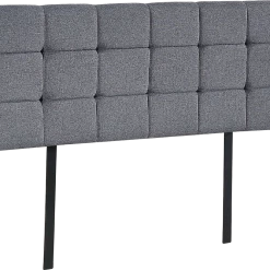 Palermo Grey Linen Fabric Double Deluxe Tufted Headboard Bedhead Furniture