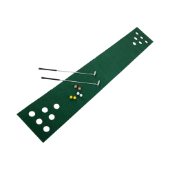 FactoryFast.com.au Golf Beer Pong Game Toy Set Green Golf Putting Matt With 2 Putters, 6 Balls