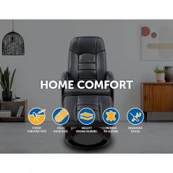 Palermo PU Leather Deluxe Massage Chair Recliner Ottoman Lounge Remote Furniture