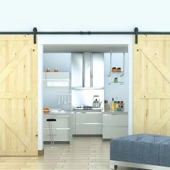 Randy & Travis Machinery Black Sliding Barn Door Hardware 3.6M