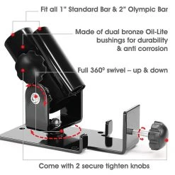 Randy & Travis Machinery T Bar Row Landmine Platform 360-degree Swivel Fits 1", 2" Olympic Bars Sports & Fitness