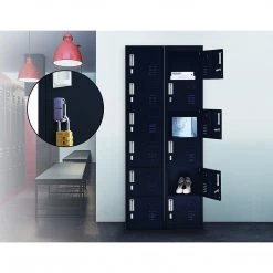 Salvatore Angelotti Black 6-Door Locker For Office Gym Shed School Home Storage - Padlock-operated