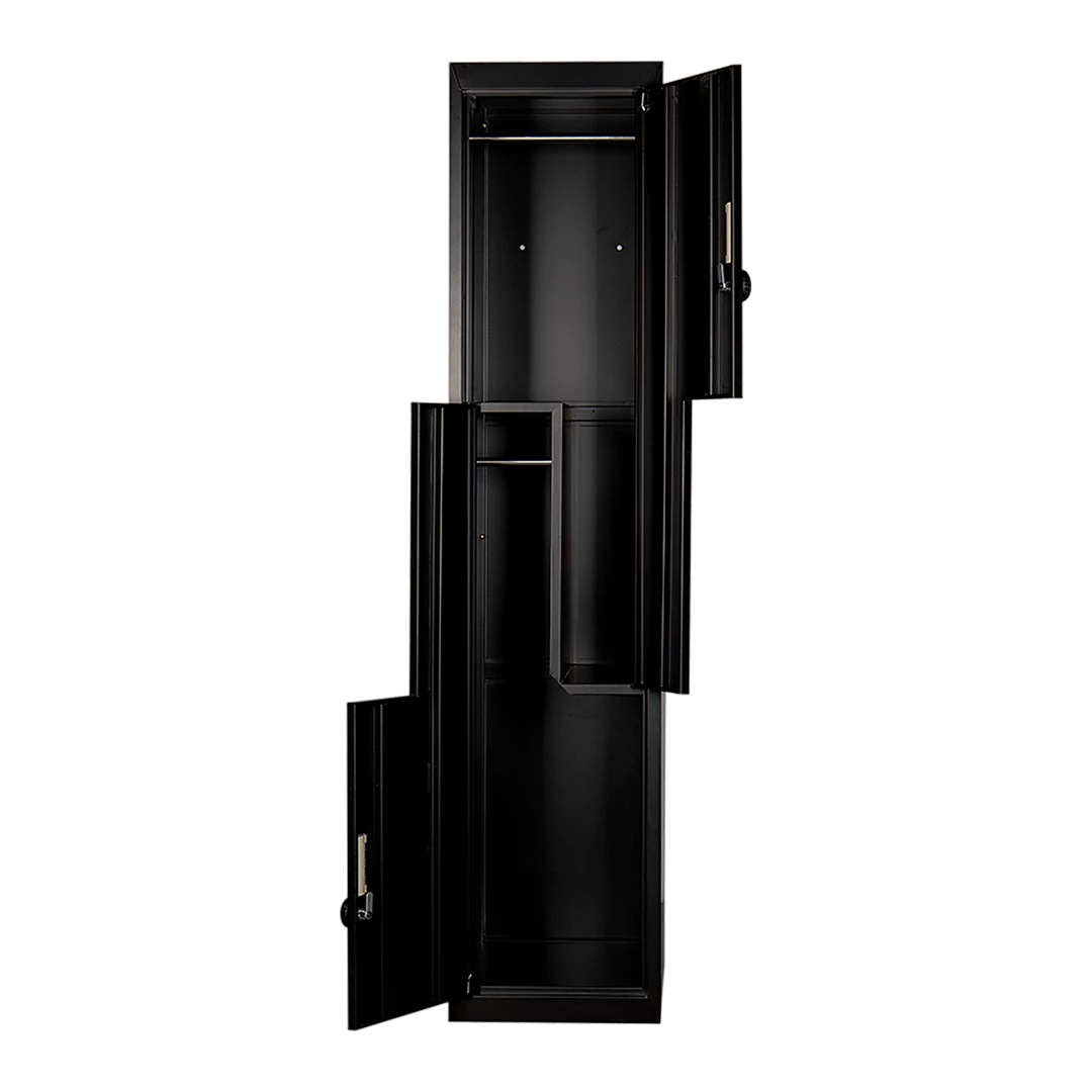 Salvatore Angelotti Black Two-Door L-shaped Office Gym Shed Storage Locker - 4-Digit Combination Lock