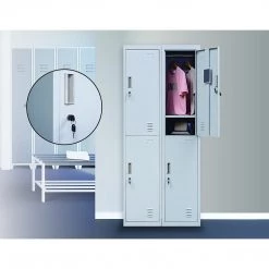 Salvatore Angelotti Furniture Grey 2-Door Locker For Office Gym Shed School Home Storage - Standard Lock With 2 Keys