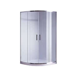 Della Francesca DIY & Renovation 90 X 90cm Rounded Sliding 6mm Curved Shower Screen With Base In Chrome