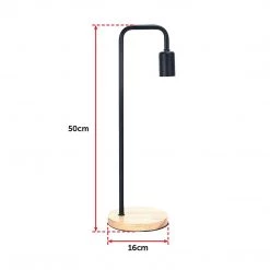 FactoryFast.com.au Home & Lifestyle Modern All Black Table Lamp Desk Light Timber Base Bedside Bedroom