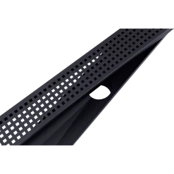 Della Francesca 120cm Bathroom Shower Black Grate Drain W/ Centre Outlet Floor Waste