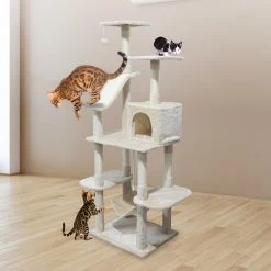 Randy & Travis Machinery 171cm Cat Tree Trees Scratching Post Scratcher Tower Condo House - Beige