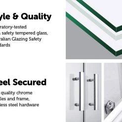 120cm Sliding Door Safety Glass Shower Screen By Della Francesca DIY & Renovation