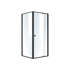 Della Francesca Front: (82~90) X 195cm Adjustable Semi Frameless Shower Screen In Black Side: (77~80) X 195cm DIY & Renovation