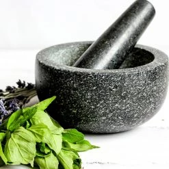 Randy & Travis Machinery Large Pestle And Mortar Set Durable Granite Stone Spice & Herb Crusher