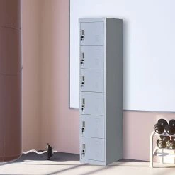 Salvatore Angelotti Six-Door Office Gym Shed Storage Lockers - Grey