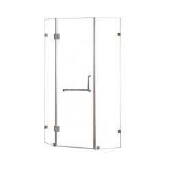 900 X 900mm Frameless 10mm Glass Shower Screen By Della Francesca Nickel Hinges/Brackets And Round Handle DIY & Renovation