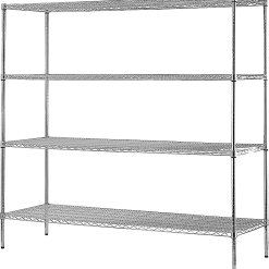 Palermo Modular Chrome Wire Storage Shelf 180 X 150 X 45cm Steel Shelving Furniture