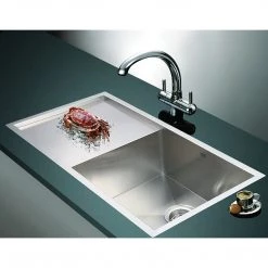 Brienz 960x450mm Stainless Steel Single Bowl Sink With Round Waste DIY & Renovation