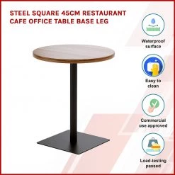 Randy & Travis Machinery Furniture Steel Square 45cm Restaurant Cafe Office Table Base Leg