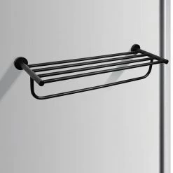 Della Francesca DIY & Renovation Classic Towel Bar Rail Bathroom Matte Black Finish