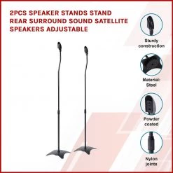 Randy & Travis Machinery 2pcs Speaker Stands Stand Rear Surround Sound Satellite Speakers Adjustable Home & Lifestyle