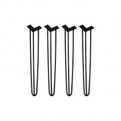 Randy & Travis Machinery Furniture Set Of 4 Industrial 3-Rod Retro Hairpin Table Legs 12mm Steel Bench Desk - 71cm