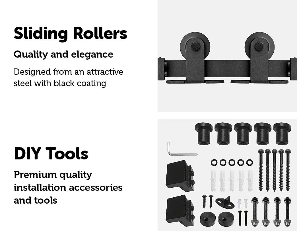 Randy & Travis Machinery DIY & Renovation 2.4m Sliding Barn Door Hardware