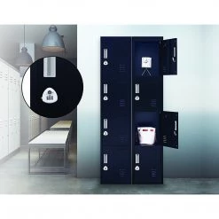 Salvatore Angelotti Black 4-Door Locker For Office Gym Shed School Home Storage - 3-Digit Combination Lock Furniture