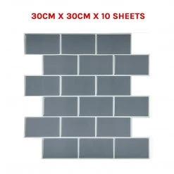 Randy & Travis Machinery DIY & Renovation Tiles 3D Peel And Stick Wall Tile Dark Grey ({{Size}} X 10 Sheets)