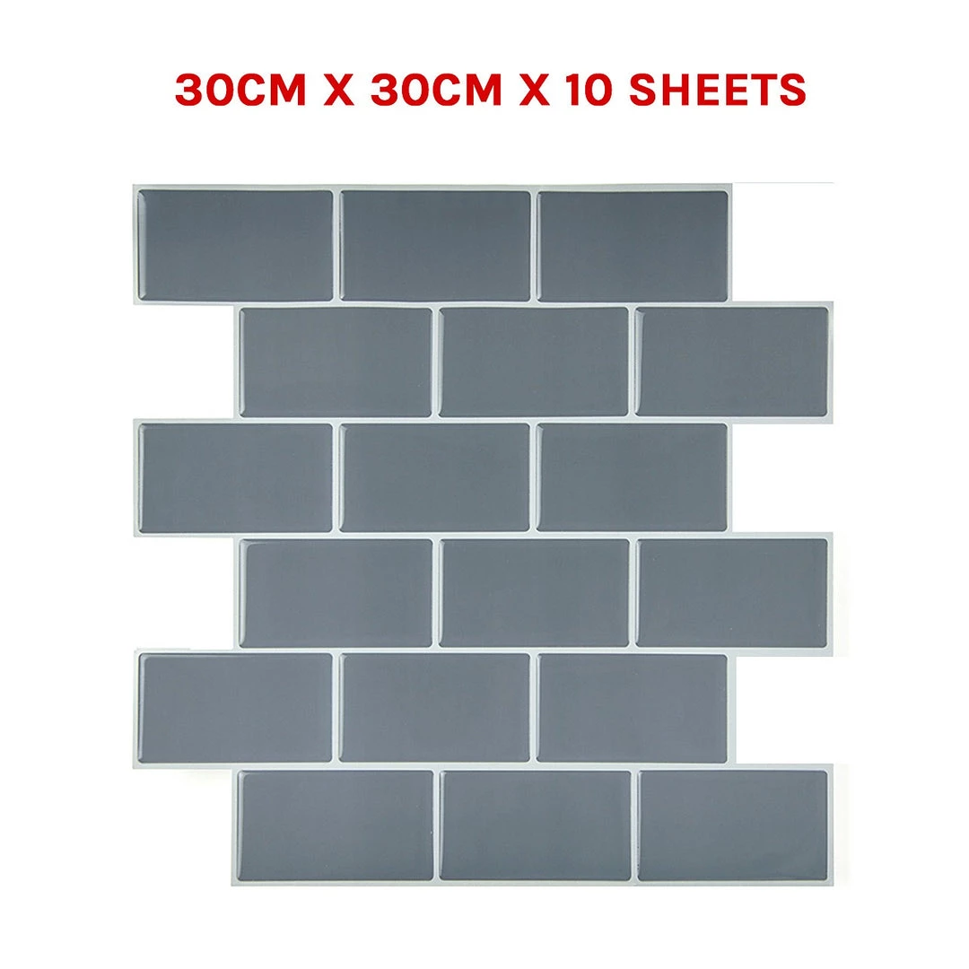 Randy & Travis Machinery DIY & Renovation Tiles 3D Peel And Stick Wall Tile Dark Grey ({{Size}} X 10 Sheets)