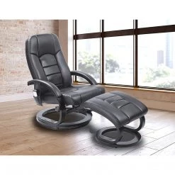 Palermo PU Leather Deluxe Massage Chair Recliner Ottoman Lounge Remote Furniture