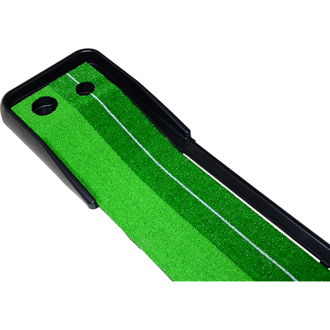 Randy & Travis Machinery Home & Lifestyle Indoor Practice Putting Green 2.5m Mat Inclined Ball Return Fake Grass 2 Holes