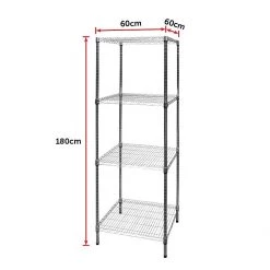 Palermo Furniture Modular Chrome Wire Storage Shelf 180 X 60 X 60cm Steel Shelving