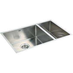 Brienz DIY & Renovation 1.2mm Handmade Double Stainless Steel Sink With Waste - 715x440mm