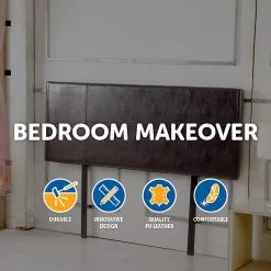 Palermo Double Brown PU Leather Bed Headboard Bedhead