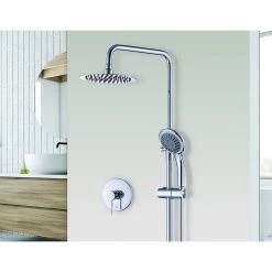 Della Francesca WELS 8" Rain Shower Head Set Rounded Dual Heads Faucet High Pressure With Mixer DIY & Renovation