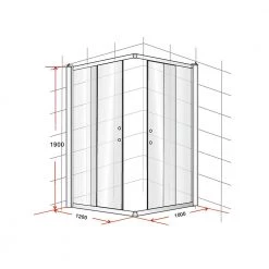 Della Francesca DIY & Renovation 1200 X 1000mm Sliding Door Nano Safety Glass Shower Screen In Black