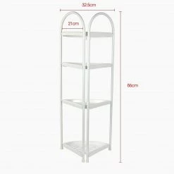 Randy & Travis Machinery Shower Corner Shelf White Caddy Bathroom Shelves Organiser Bath Storage Rack 4
