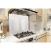 Della Francesca Toughened 90 X 70cm White Glass Kitchen Splashback