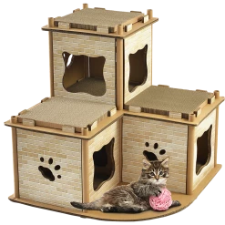 Randy & Travis Machinery Cat Cardboard House Tree Tower Condo Scratcher Pet Post Pad Mat Furniture