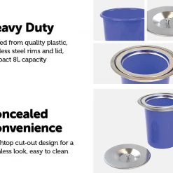 Randy & Travis Machinery 8L Concealed Benchtop Bin Home & Lifestyle