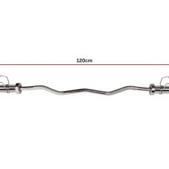 Randy & Travis Machinery Sports & Fitness Chrome Olympic Curl Bar Barbell Heavy Duty EZ With Spring Collars