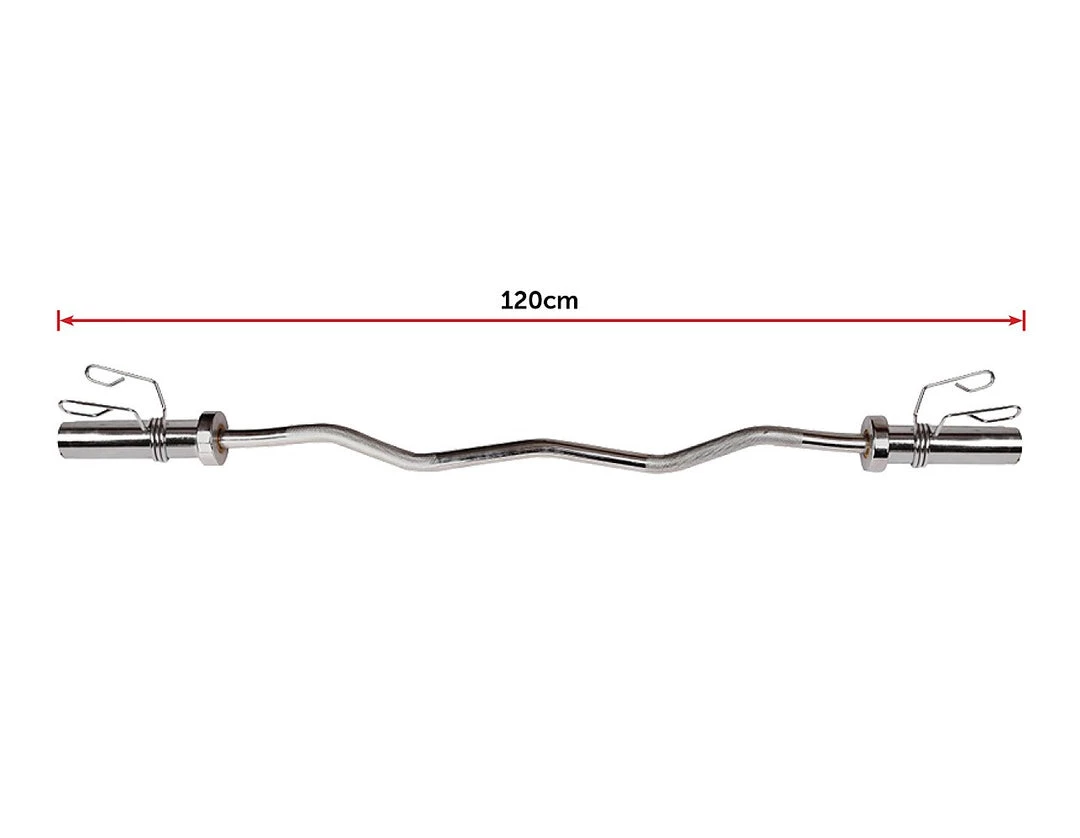 Randy & Travis Machinery Sports & Fitness Chrome Olympic Curl Bar Barbell Heavy Duty EZ With Spring Collars